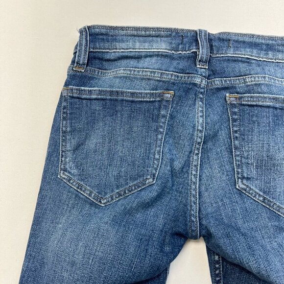 Daytrip Womens Skinny Jeans Blue Distressed Stone Wash Low Rise Denim 26R - Picture 7 of 11